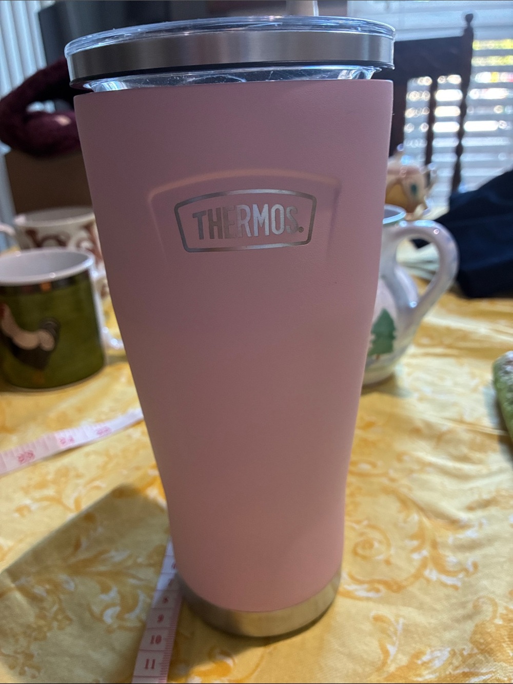 Thermos Brand 24oz Pink & Silver Screwtop Tumbler. NWOT. Unused.